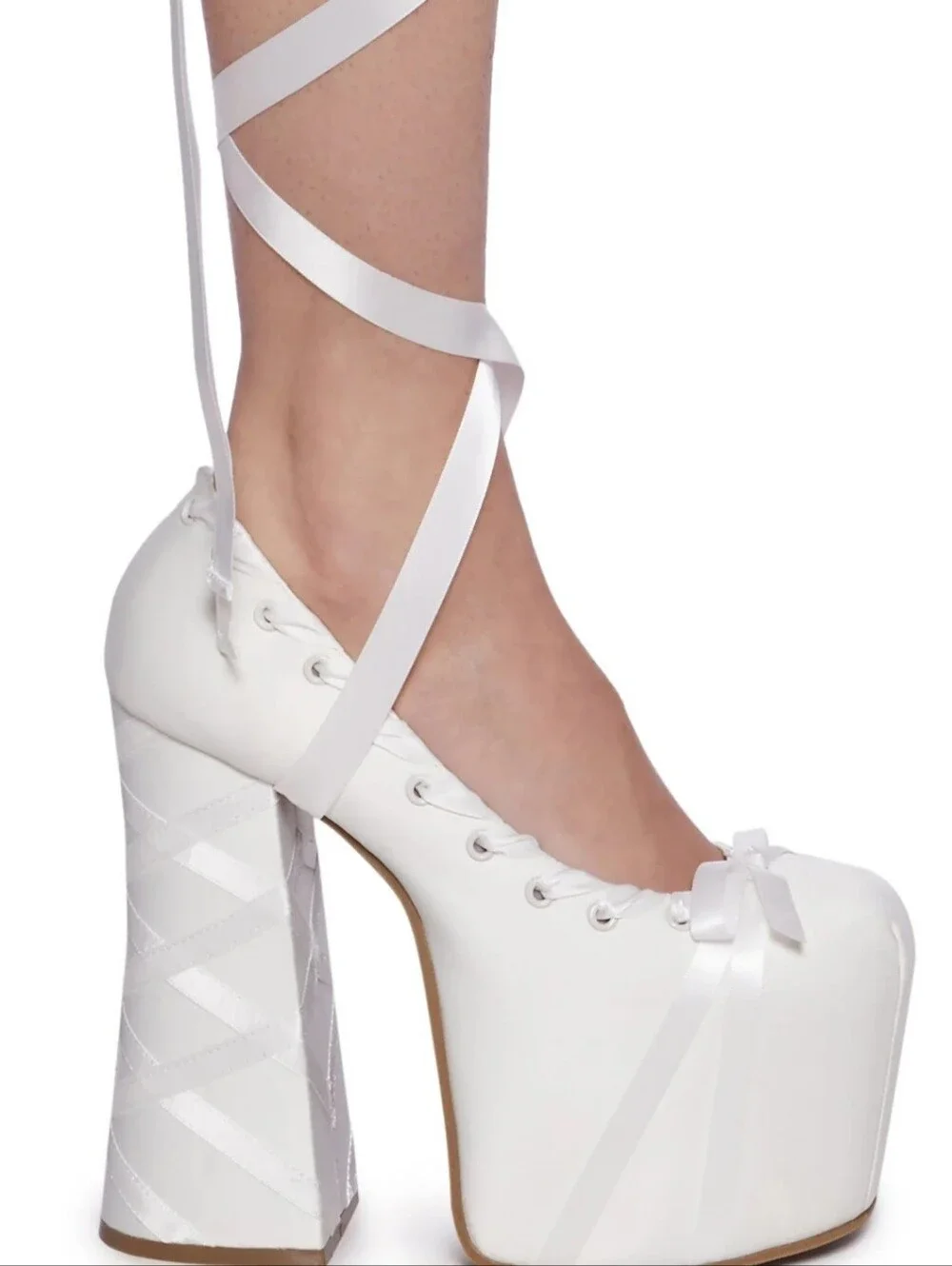 Sugar Thrillz Sweet Sonata Ballet Wrap Shoes In Off White - NIB